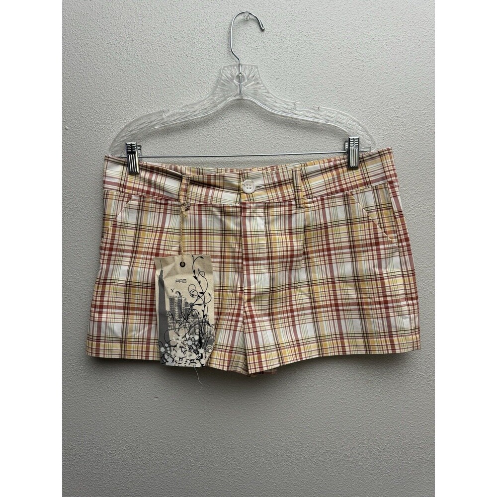 NWT PAG Flexible Comfortable Plaid Shorts Size 15